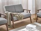 2 Seater Fabric Sofa Grey ASNES