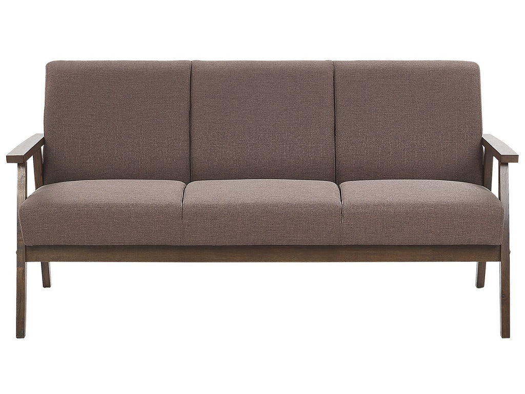 3 Seater Fabric Sofa Brown ASNES