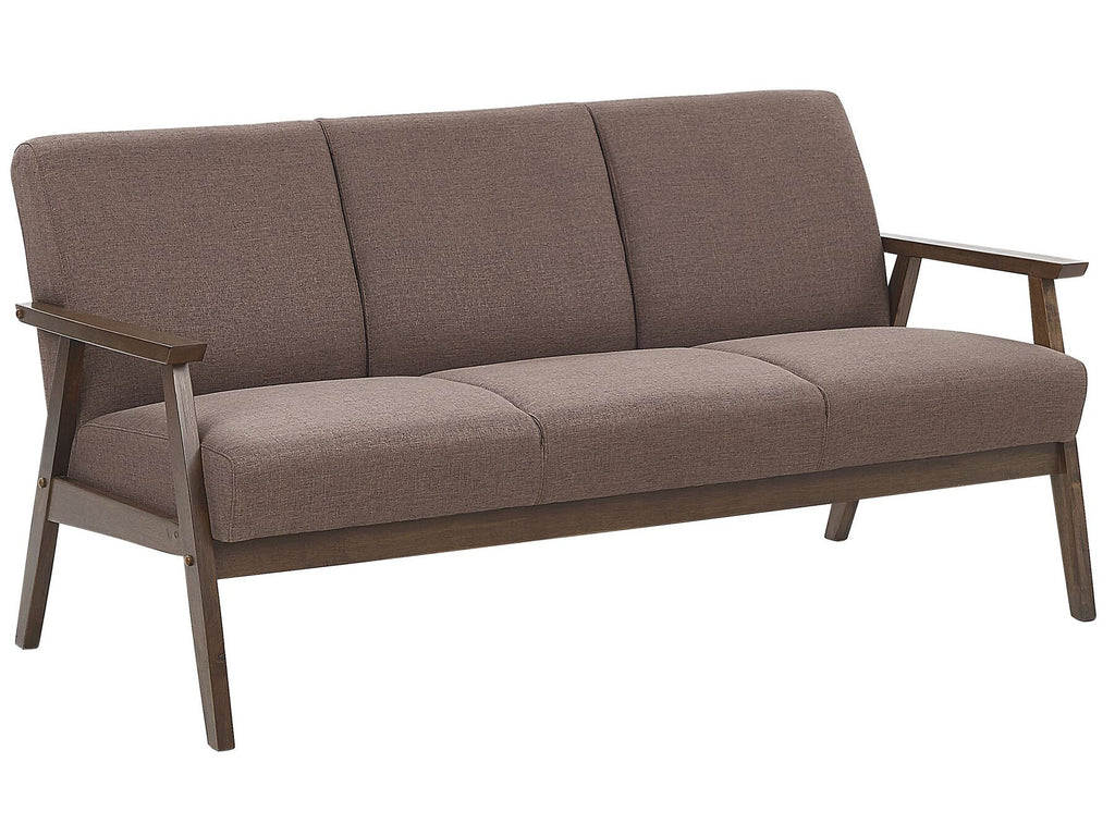 3 Seater Fabric Sofa Brown ASNES