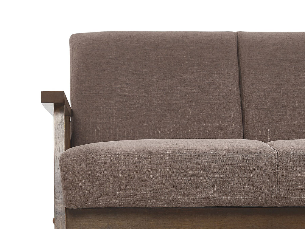 3 Seater Fabric Sofa Brown ASNES