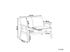 2 Seater Fabric Sofa Brown ASNES