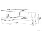 Right Hand Corner Sofa Dark Red VIKNA