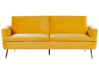 Sofa Bed VETTRE Velvet Yellow 3 Seater