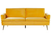 Sofa Bed Velvet Yellow 3 Seater