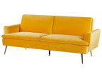 Sofa Bed VETTRE Velvet Yellow 3 Seater