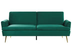 Sofa Bed VETTRE Velvet Dark Green 3 Seater