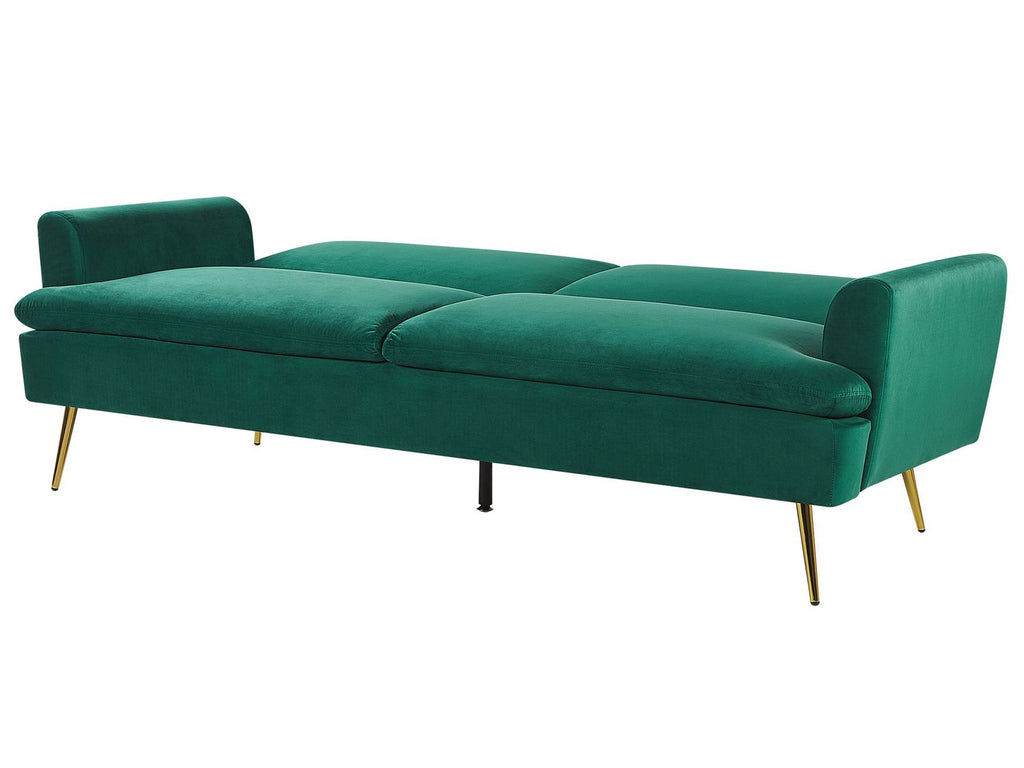 Sofa Bed VETTRE Velvet Dark Green 3 Seater