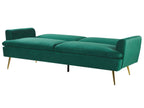 Sofa Bed VETTRE Velvet Dark Green 3 Seater