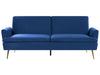 Sofa Bed Velvet Navy Blue 3 Seater