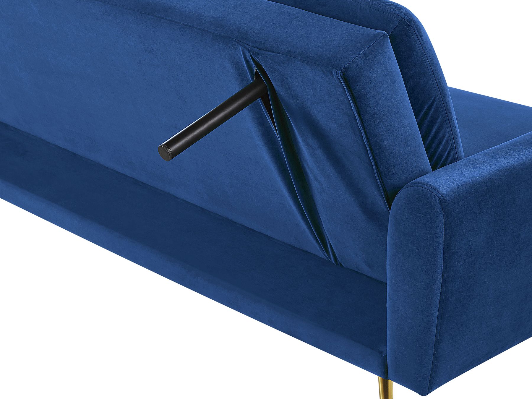 Sofa Bed VETTRE Velvet Navy Blue 3 Seater