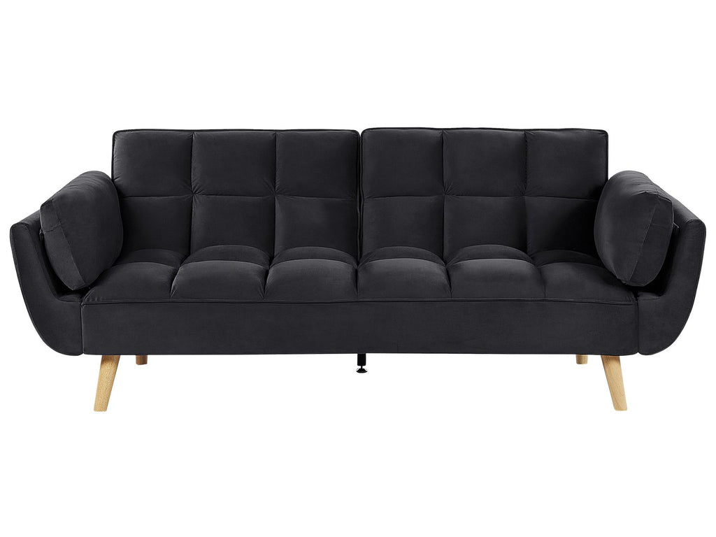 Sofa Bed ASBY Velvet Black 3 Seater