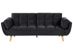 Sofa Bed ASBY Velvet Black 3 Seater