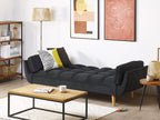 Sofa Bed ASBY Velvet Black 3 Seater