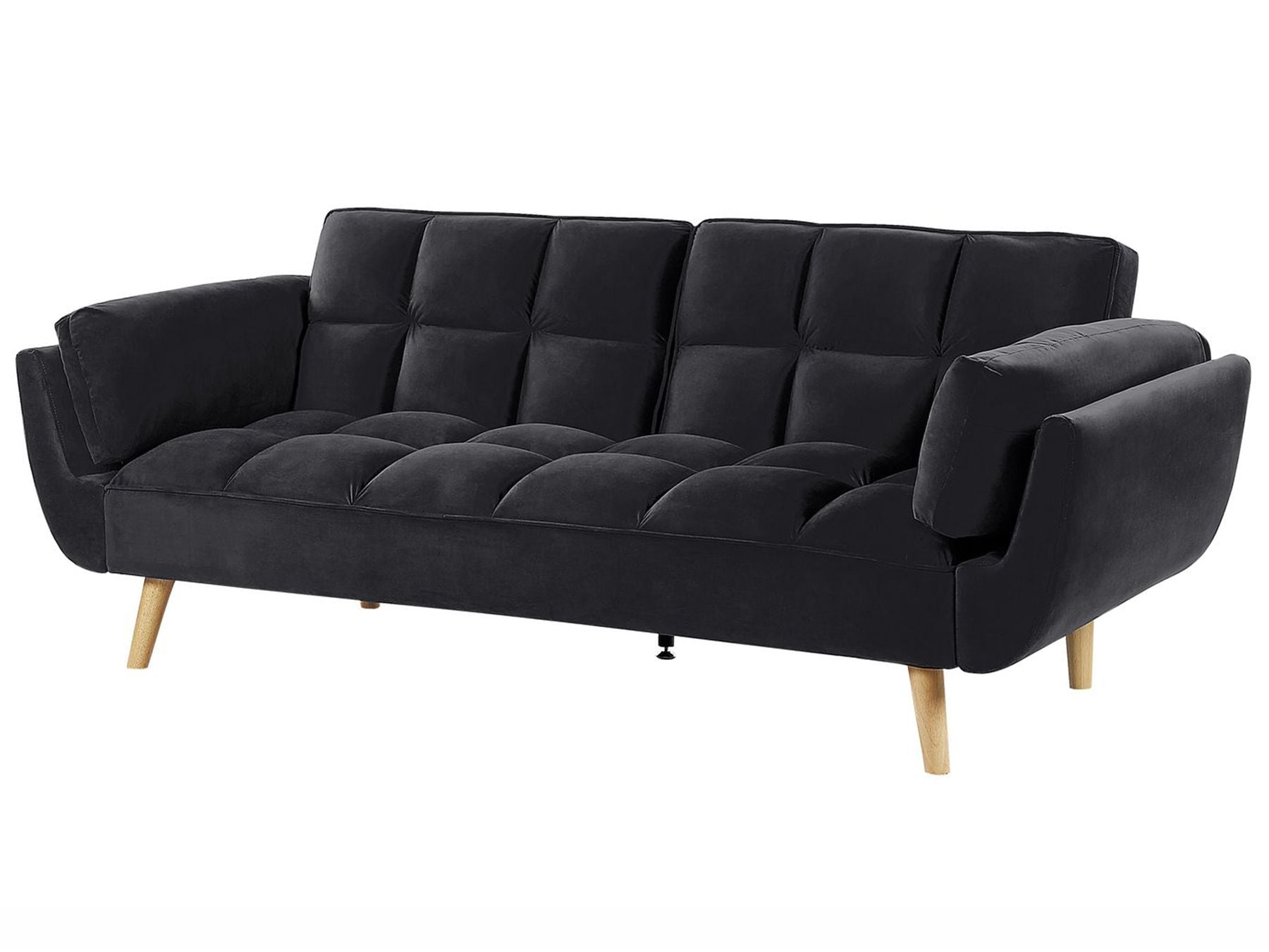 Sofa Bed ASBY Velvet Black 3 Seater