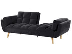 Sofa Bed ASBY Velvet Black 3 Seater