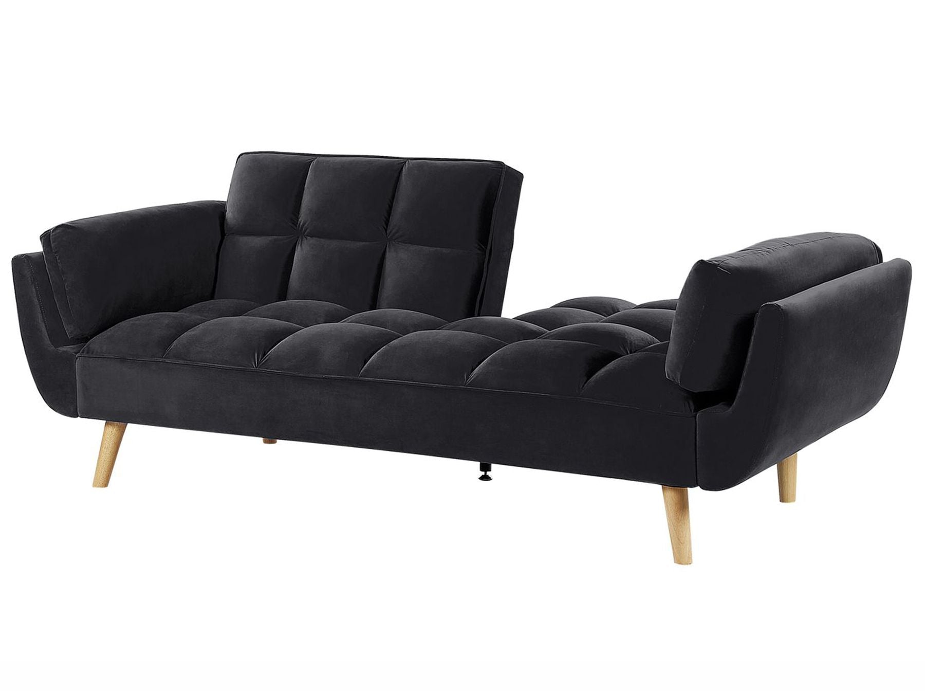 Sofa Bed ASBY Velvet Black 3 Seater