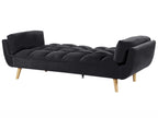 Sofa Bed ASBY Velvet Black 3 Seater