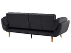 Sofa Bed ASBY Velvet Black 3 Seater