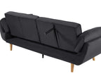 Sofa Bed ASBY Velvet Black 3 Seater