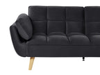 Sofa Bed ASBY Velvet Black 3 Seater