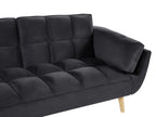 Sofa Bed ASBY Velvet Black 3 Seater