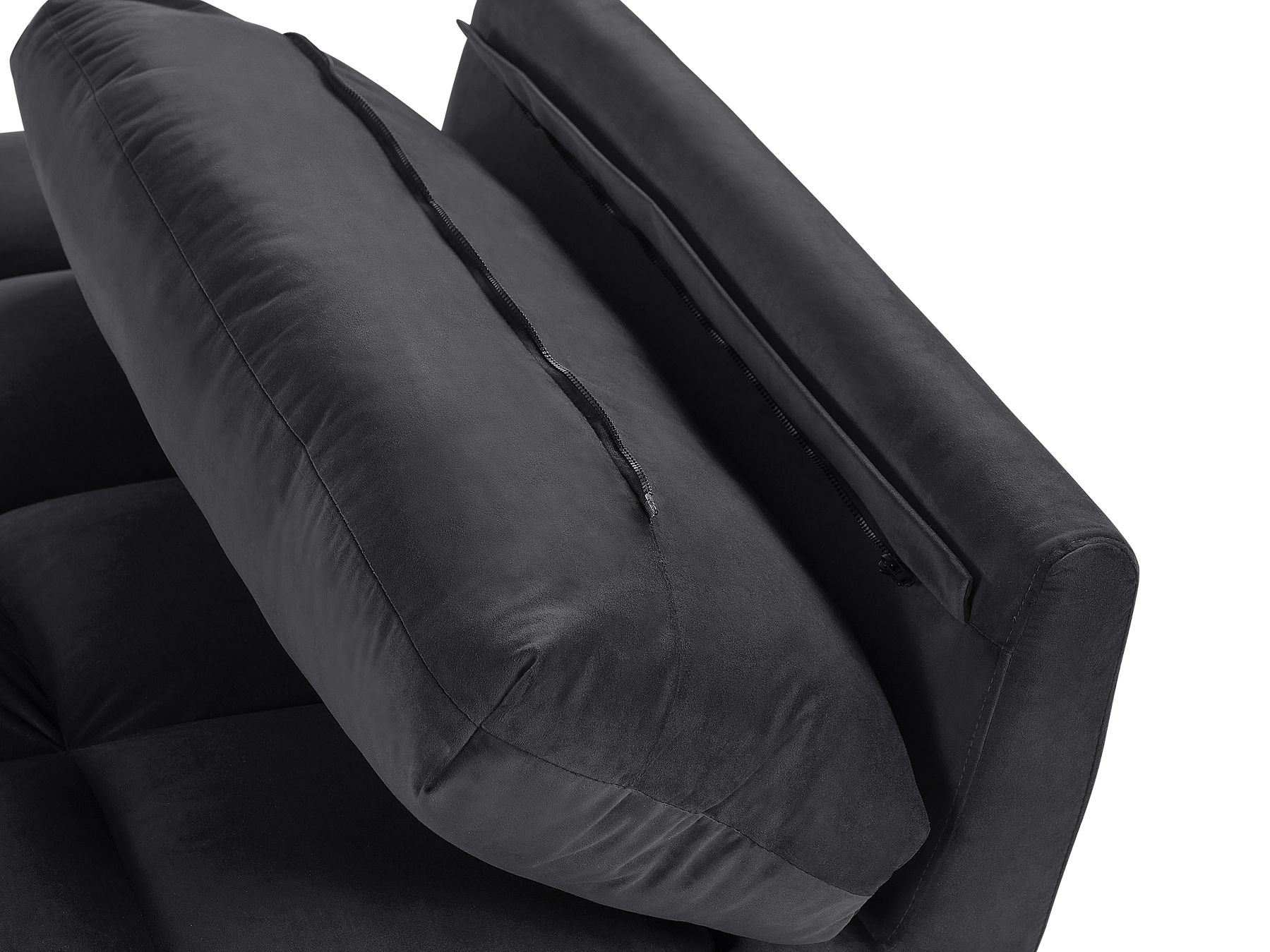 Sofa Bed ASBY Velvet Black 3 Seater