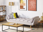 Sofa Bed ASBY Velvet Light Grey 3 Seater