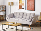Sofa Bed ASBY Velvet Light Grey 3 Seater
