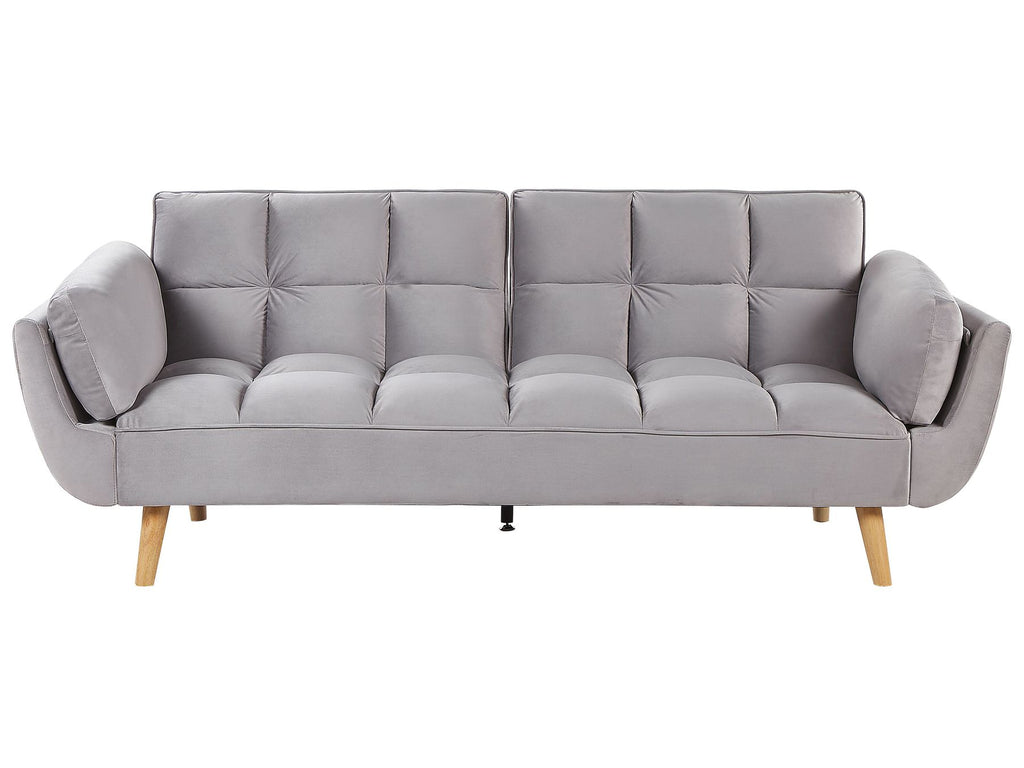 Sofa Bed ASBY Velvet Light Grey 3 Seater