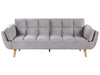 Sofa Bed Velvet Light Grey 3 Seater