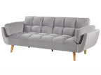 Sofa Bed ASBY Velvet Light Grey 3 Seater
