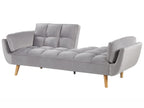 Sofa Bed ASBY Velvet Light Grey 3 Seater
