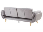 Sofa Bed ASBY Velvet Light Grey 3 Seater