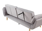 Sofa Bed ASBY Velvet Light Grey 3 Seater