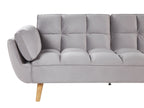 Sofa Bed ASBY Velvet Light Grey 3 Seater