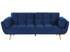 Sofa Bed Velvet Navy Blue 3 Seater