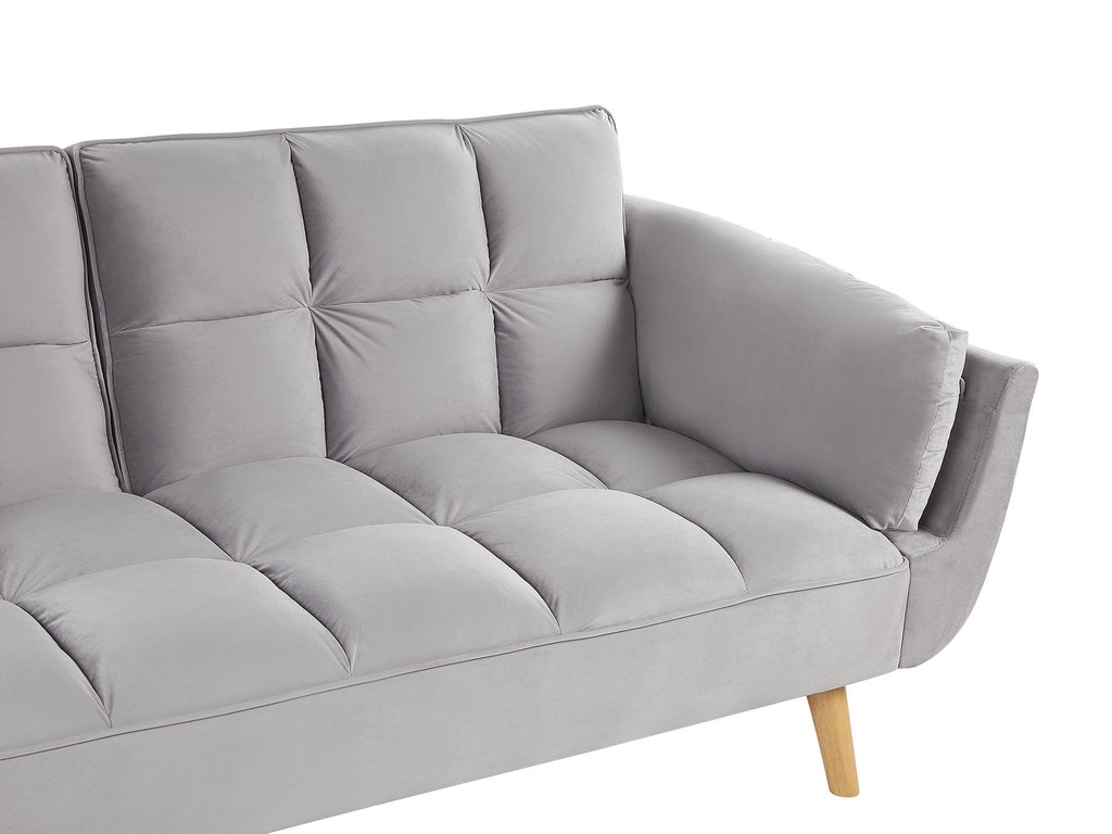Sofa Bed ASBY Velvet Light Grey 3 Seater