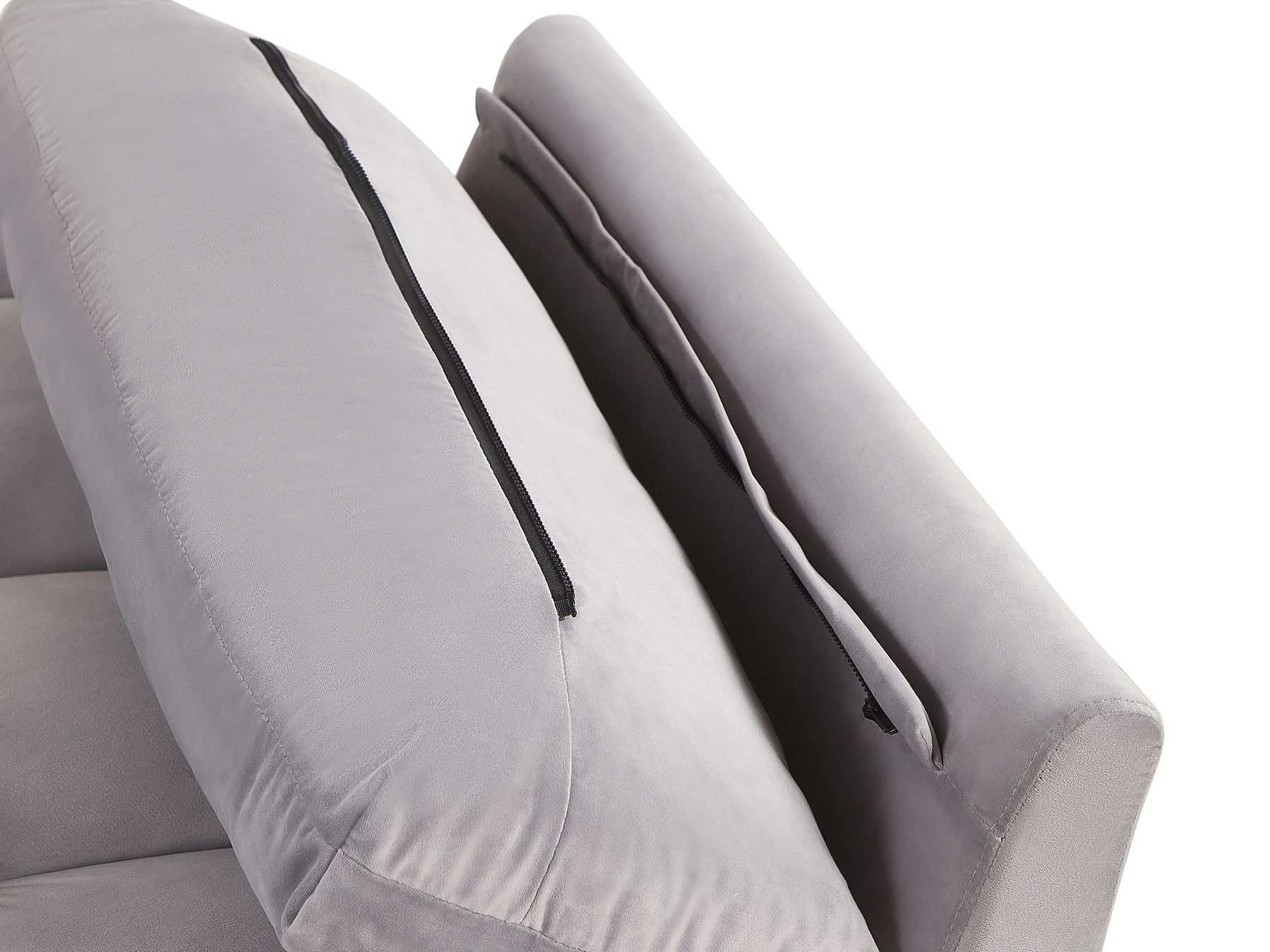 Sofa Bed ASBY Velvet Light Grey 3 Seater