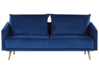 3 Seater Velvet Sofa Navy Blue MAURA
