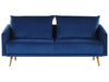 3 Seater Velvet Sofa Navy Blue