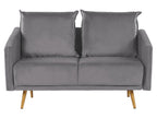 2 Seater Velvet Sofa Grey MAURA