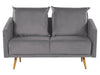 2 Seater Velvet Sofa Grey