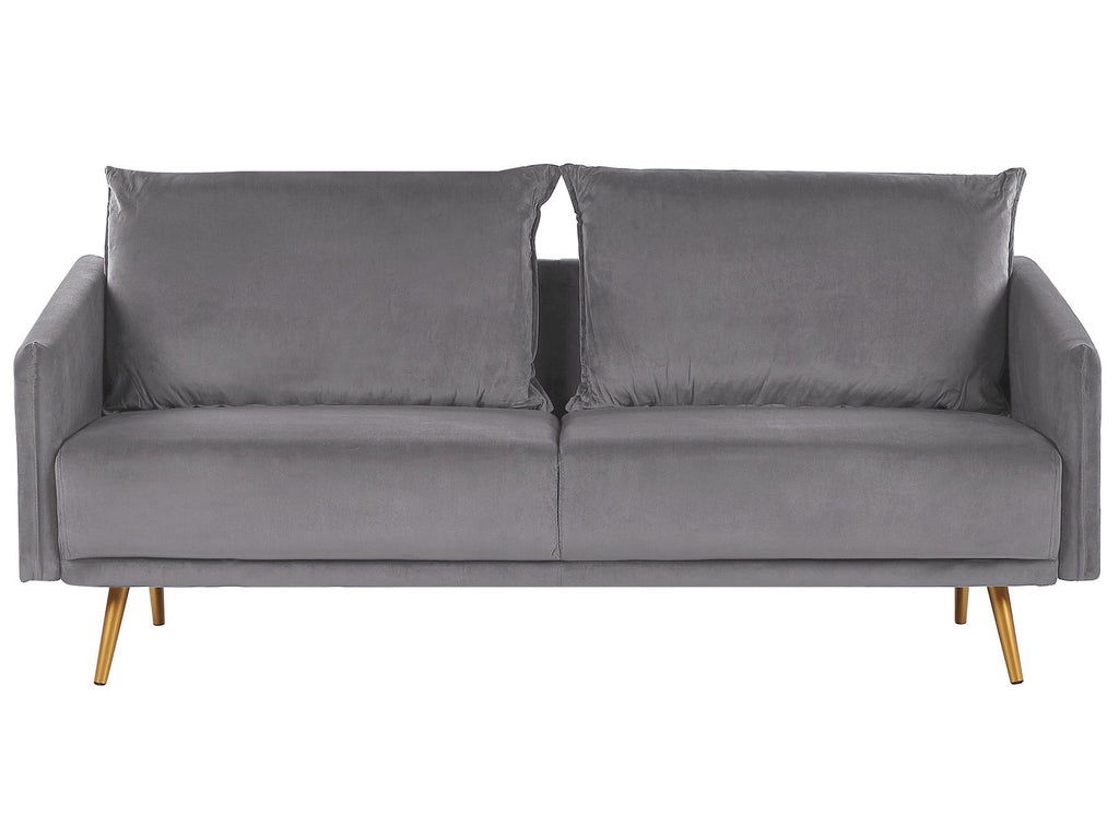 3 Seater Velvet Sofa Grey MAURA