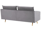 3 Seater Velvet Sofa Grey MAURA