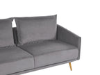 3 Seater Velvet Sofa Grey MAURA