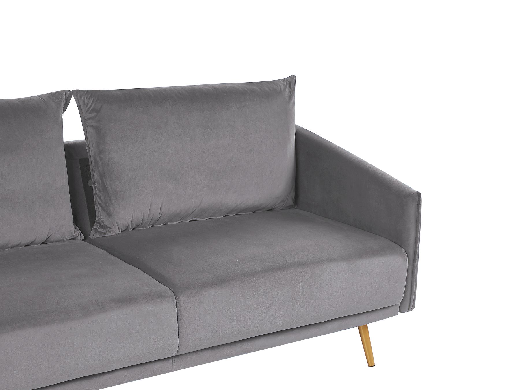 3 Seater Velvet Sofa Grey MAURA