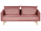 3 Seater Velvet Sofa Pink MAURA