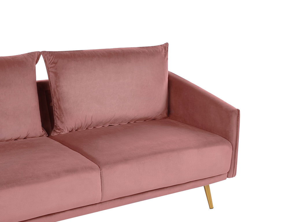 3 Seater Velvet Sofa Pink MAURA