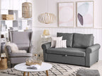 Sofa Bed SILDA Fabric Dark Grey 2 Seater