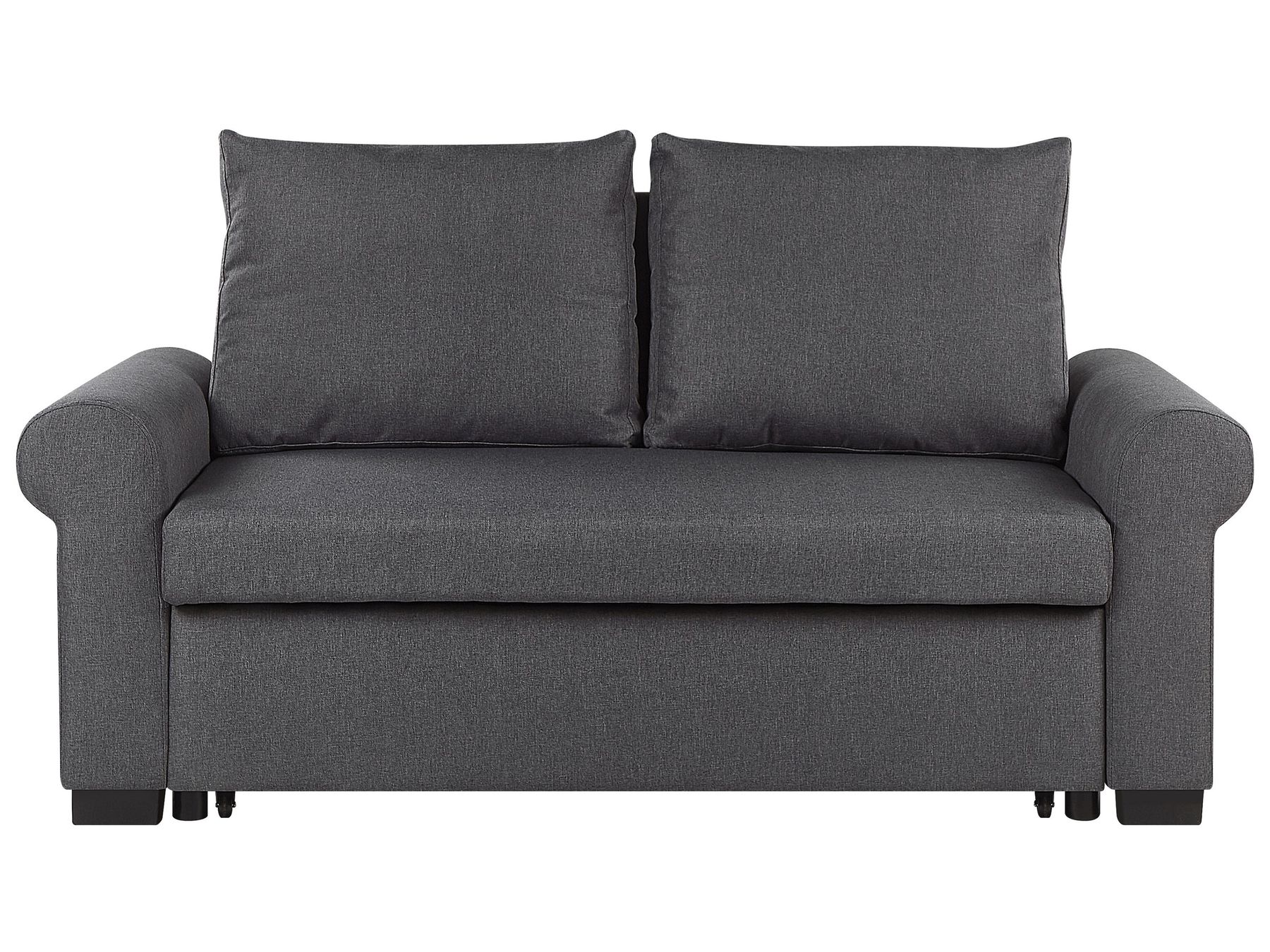 Sofa Bed SILDA Fabric Dark Grey 2 Seater